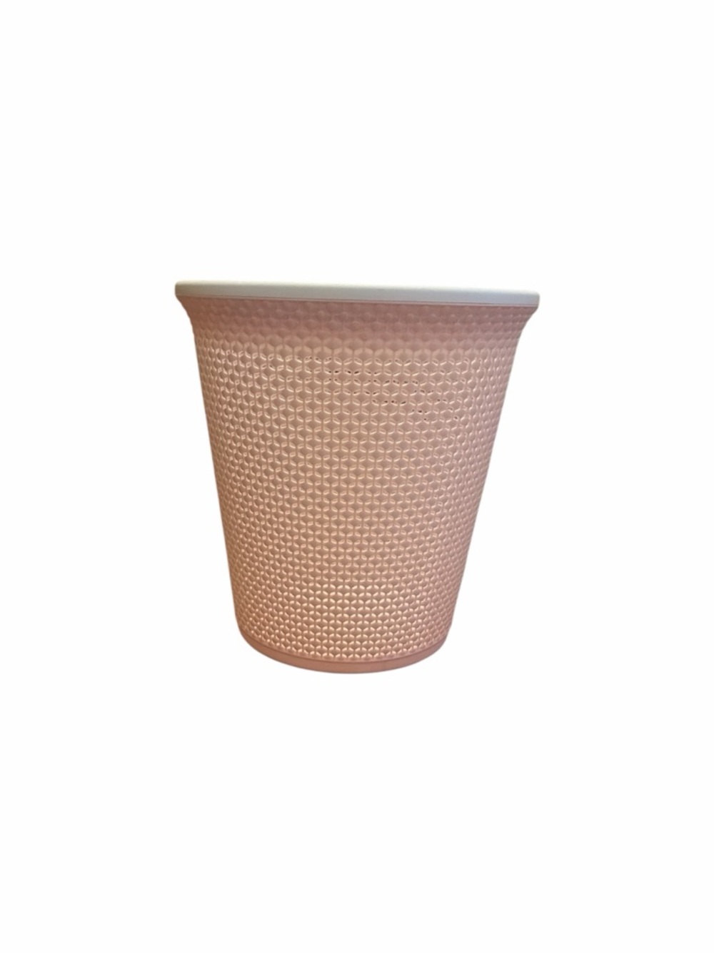 Pink Textured Trash Can